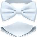 Adam Young Men's Bow Ties with Handkerchief Pre-Tied Style Formal Satin Classic Bowtie for Tuxedo Faux Silk