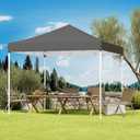 Shades 10x10 Pop Up Canopy, Heavy Duty Beach Tent with Carrying Bag for Easy Moving, Sun Shelter for Parties, Events, Camping, Outdoor Gazebo with 420D PU Coated Waterproof Grey Fabric