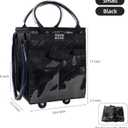 Reusable Grocery Bag On Wheels Shopping Trolley with 8 Pockets and Zipper Cover Foldable Rolling Tote, Heavy Duty Handles, Carries Up to 22 LBS (Small, Black)