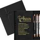 Thenshop 5 Pcs Employee Appreciation Gift Journal with Pen Difference Maker Inspirational Leather Notebook 3 Ballpoint Pens Box Thank You Gift for Coworker Teacher Volunteer Social Worker(Black)