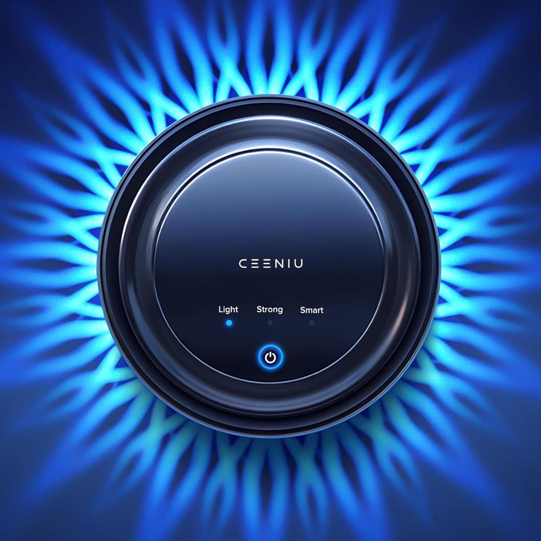 Ceeniu Smart Car air freshener, 2025 Ultra Wide Angle Ultrasonic Mist with Blue Aurora Car freshener, Magnetic Design, Auto On/Off, Powerful Built-in Battery, CF11 Ocean Scent