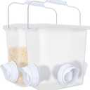 Large Automatic Chicken Feeder No Waste Poultry Feed Bucket 3 Gallon Feeding Container with 3 Ports (Translucency)