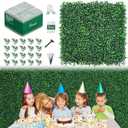 Grooy 16PCS Grass Wall, Artificial Boxwood Panels, Privacy Hedge Fence Screen with UV Protection, Greenery Backdrop for Indoor Home Wedding Decor and Outdoor Garden Backyard