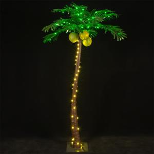 TYBEEU 5ft Lighted Palm Tree with 136 LED Lights & Glowing Coconuts, Dimmable, Decorative Artificial Tree for Indoor & Outdoor Use, Perfect for Home, Garden, Patio, Summer, Tropical Party & Holiday