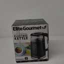 Elite Gourmet EKT8717 1.7L Dual Wall Cool Touch Electric Tea Kettle, Borosilicate Glass, 304 Stainless Steel Interior, Programmed Digital Touchscreen, Keep Warm, Auto Off & Audible Indicator, Black (1.9 Quarts)