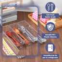 Maquita 12 Pcs Vanity Drawer Organizer 9 x 3 x 2 Inches Clear Plastic Utensil Organizers Kitchen Drawers Dividers for Office Desk Silverware Kitchen Utensils Cosmetics and Bathrooms(Clear)