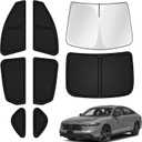 T TGBROS Windshield Sun Shade for Honda Accord 2023-2025 2026 Car Window Shades Thicken UV Block and Blackout Privacy Foldable Sunshades 8PCS Accessories Keep Cool Sun Visor Covers
