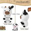Guokoko Mini Positive Crochet Cow Gifts for Women Men Friends, Inspirational Emotional Support Stuffed Animal Handmade Crochet Cows Gifts for Coworker Friend Birthday Party Decorations