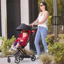 Evolur Roamer Ultra Lightweight Stroller, Compact One-Hand Self-Standing Fold Travel Stroller with 5-Point Safety Harness, Adjustable Sun Canopy, 360 Rotating Wheels with Cup Holder - Red