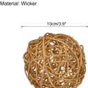 MECCANIXITY 4 Pcs Wicker Rattan Balls 3.9 Inch Rattan Decorative Balls for Centerpiece Bowls Vase Fillers Craft Home Decor Golden