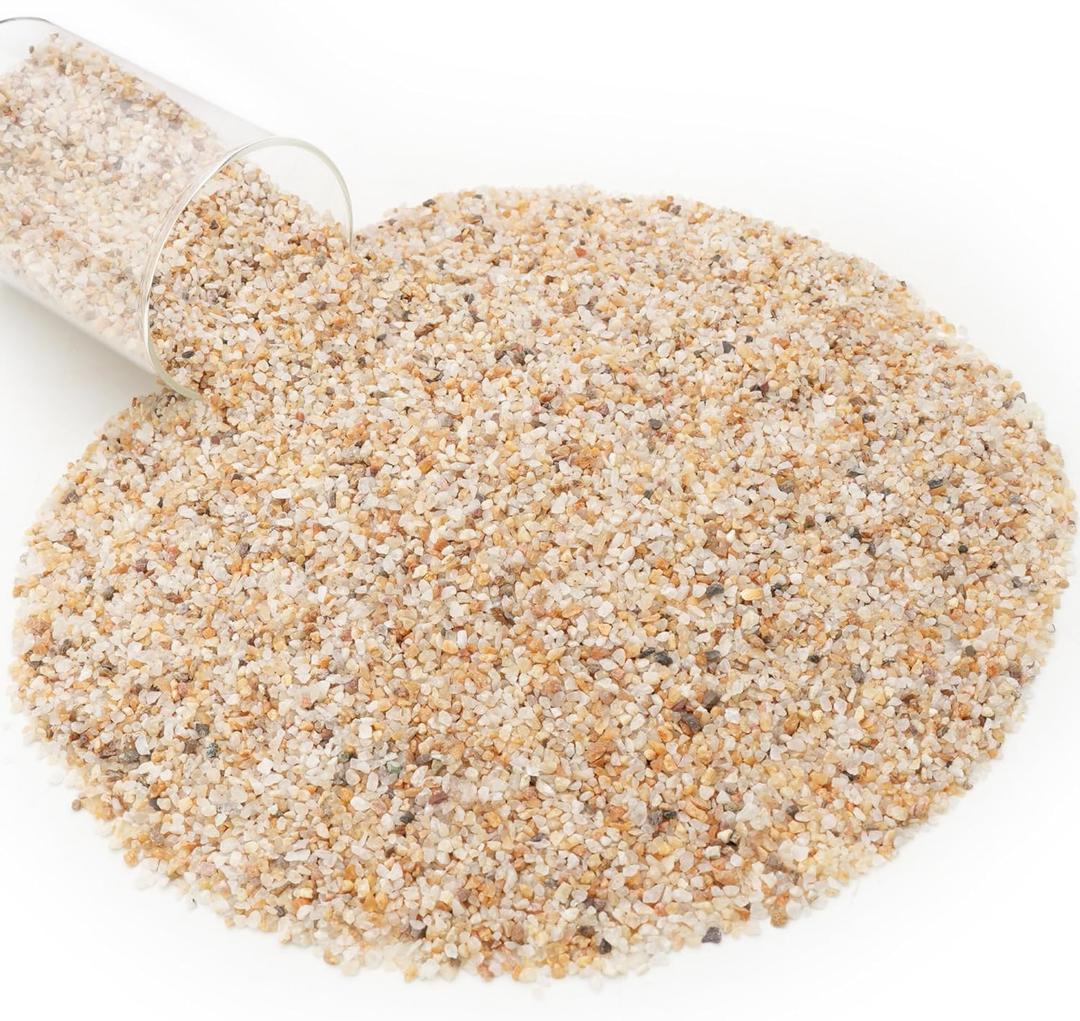NUPICK 1-3mm Coarse Sand for Plants, 10lb Horticultural Grit for Aquariums, Succulents, Desert Silica Sand for Cactus, Decorative Gravel for Vases Filler, Gold Grit for Bonsai, Landscaping