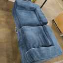 Boneless Couch, 4 L Shaped Blue Pieces, 1 Black Long Piece