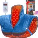 Nalax 30s Fast Heating Pad for Neck and Shoulders and Back, 6X Deeper Far Infrared Pain Relief, 8 Heat Settings Max 159, 4H Auto Off, Memory Function, Adjustable Strap, Mothers Gifts Women 24"x 20"
