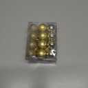 Christmas Balls Ornaments for Desktop Christmas Tree Decorations Baubles 24 Pieces 1.2 inch Mini Decorative Ball for Wedding Party (Gold)