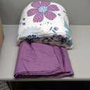 Amazon Basics 5 Piece Soft Microfiber Kid's Bed-in-a-Bag Bedding Set, Twin, Bluish Flowers, Floral