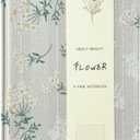 Floral Journal for women, Floret Printed Fabric Cloth Hardcover, A5, 200 Pages, 6x8 Medium Ruled Notebook, Similar Embroidered Linen Journal, Lay Flat Church Notes Notebook, Beige (Floret Beige)