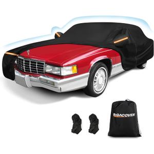 Car Cover for Cadillac Deville 1985-1993 Sedan 4 Door Waterproof All Weather Full Car Cover with Door Zipper Car Covers for Automobiles for Sun Rain Snow Protection Black, for Cadillac Deville 1985-1993