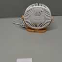 SWEETFULL Small USB Desk Fan 6.5 Inch, 3 Speeds Portable Personal Desktop Table Fan, Dual 360 Adjustment Mini Fan, Quiet Operation, for Home Office Car Outdoor Travel (White wood grain)