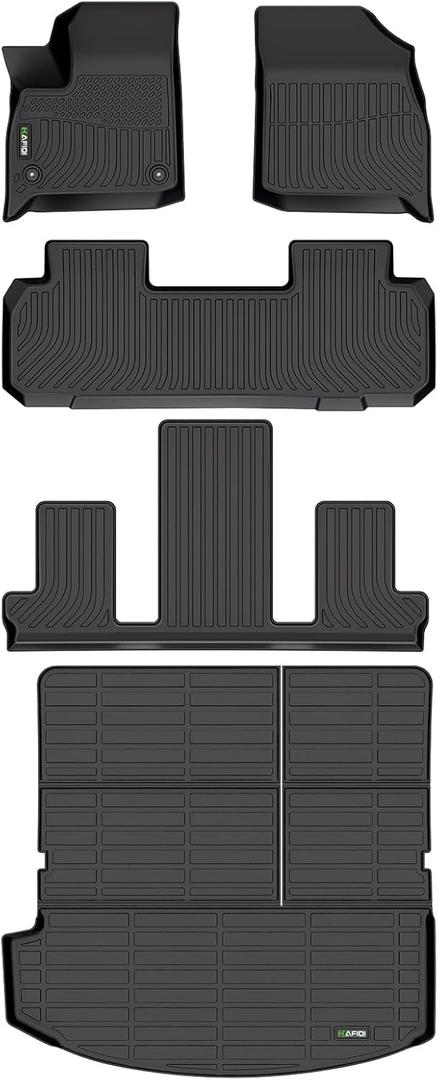 HAFIDI Floor Mats & Cargo Liner Set Fit for 2018-2024 Buick Enclave All Weather Protection TPE Anti-Slip Automotive Full Set Floor Liners Custom Accessories - Black