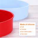 HARFINGTON 3 Pcs Round Cake Pans 7.8" Nonstick Quick Release Silicone Cake Mould Bakeware Tools for Baking Cupcakes Bread Pizza, Blue