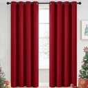 Yakamok Blackout Curtains Room Darkening Thermal Insulated Grommet top Window Curtains for Living Room, 52 x 84Inch, Red, Set of 2 (52"W x 84"L (Pack of 2))