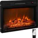 Tangkula 23 inch Electric Fireplace Insert, Recessed Fireplace w/ 3 LED Realistic Flame Effects, Remote Control, 30 Min to 6H Timer, Overheat Protection, 1400W Faux Fireplace for Bedroom Home