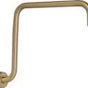 PHASAT S Shaped Shower Arm, High Rise Shower Arm with Flange, Brushed Gold (Round)