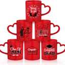 Pickmesh Graduation Coffee Mug Set of 6, 10 oz Red Ceramic Enamel Mugs with Handle, Class of 2026 & Congrats Grad Designs, Graduation Party Supplies, Grad Gift Cups for Coffee Tea Cocoa, 3.74 x 3.23 inches