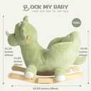 Rock My Baby Rocking Horse Green Dinosaur with Chair, Plush Stuffed Animal Rocker for Toddlers 1-3, Baby Rocker with Sweet Music, Wooden Rocking Horse Baby Animal Rocker,CPC Certified