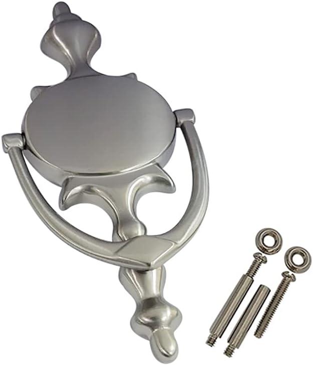 QCAA Solid Brass Door Knocker, 7-3/4", Satin Nickel, 1 Pack, Made in Taiwan (1 Pack, Satin Nickel)