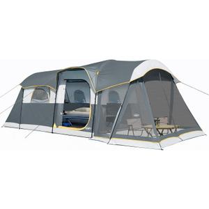 UNP Camping Tent 8 Person Waterproof Big Tunnel Tent with Screen Porch,Family Outdoor Large Tents for Camping 20' x 9' x 80in(H)