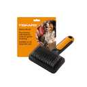 2PCS Self Cleaning Slicker Brush & Dog Comb - Skin Friendly Deshedding Grooming Tool for Dogs, Cats and Small Animals, Professional Deshedding Dematting Tool for Long and Short Haired Pets (Orange)