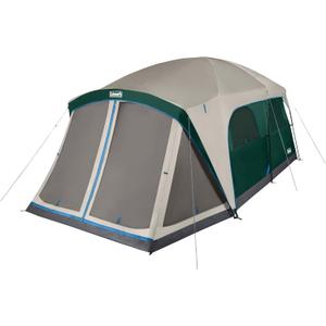 Coleman Skylodge 12-Person Tent with Rainfly & Screened Porch, Weatherproof Family Tent Fits 4 Queen-Sized Airbeds, Color-Coded Poles & Sleeves