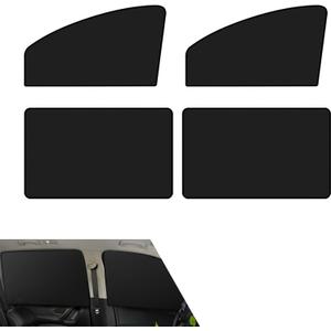 4 PCS Car Side Window Sun Shade, Adjustable Anti-Glare Car Window Shades, Heat Insulation Blackout Curtains, Universal Automotive Interior Accessories (Black)