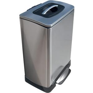 Household Essentials Trash Krusher Manual Trash Compactor, 40 L, Stainless Steel