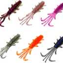 Adygil Fishing ADSL210/BRC55 Soft Silicone Lures for Bass, Trout, Crappie, 60pcs/Pack, 6 Colors, 10pcs Each Color.