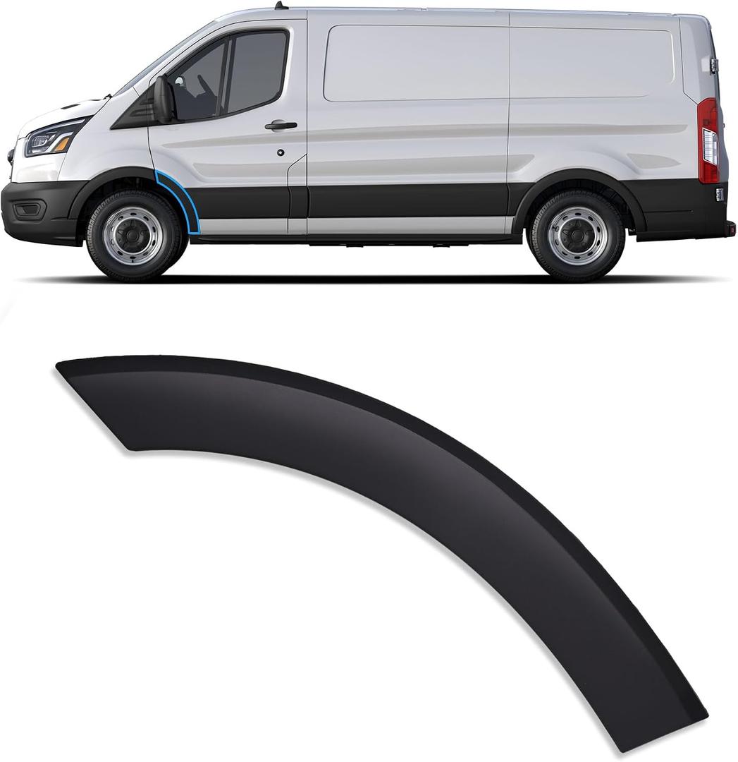 Front Left Door Fender Flare Molding Trim Wheel Arch Molding Compatible with 2015-2023 Ford Transit 150 250 350 350HD Rear Part