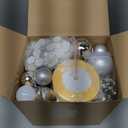 Relaxgiant 36 Pcs Christmas Balls Ornaments for Ceiling, 1.6'' 2.4'' 3.2'' Large Big Shatterproof Christmas Hanging Decorations Balls for Tree Xmas Holiday Party Indoor(Silver, White, Champagne)