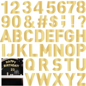 184 PCS 6 Inch Large Vinyl Alphabet Stickers Gold Self Adhesive Cardboard Letters Sticker Big Font Alphabet Number Symbol Stickers for Home Party Window Backdrop Classroom Mailbox DIY Crafts Making