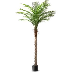 Artificial Phoenix Palm Tree 7ft Tall Outdoor Indoor Decor Fake Plants with 15 Adjustable Leaves, Large Faux Sago Palm Tree for Home Office Living Room Yard Outside Patio Poolside (1, 7ft)