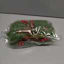 20pcs Red Berry Stems Pine Branches Christmas Berries Dcor Artificial Pine Cones Branch Craft Wreath Pick & Winter Holiday Floral Picks Holly Stem for Decoration DIY Xmas Garland Crafts