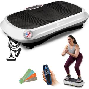 Lifepro Waver Vibration Plate Exercise Machine  High-Intensity Vibration for Muscle Activation, Full-Body Workout Vibrating Platform with Loop Bands, Fitness Equipment for Strength Toning & Fat Loss (White)