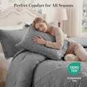 Amlie Home King Comforter Set, 3 Piece Grey Jacquard Bedding Set with 2 Pillow Cases, Soft Microfiber Diamond Design, Lightweight All-Season for Bedroom & Dorm