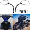 Black 8mm/10mm Motorcycle Rear View Side Mirrors Compatible With Cruiser Chopper Sportster Dyna Softail Street Bike Scooter Dirt Bike and More