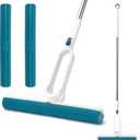 Sponge Mop for Floor Cleaning with 53" Long Handle, Total 2 Sponge Heads (NOT 3), Easily Dry Wringing for Hardwood Tile Concrete Bathroom Kitchen