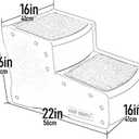 Pet Gear Easy Step II Pet Stairs, 2 Step for Cats/Dogs up to 150 Pounds, Portable, Removable Washable Carpet Tread, No Tools Required, Sand Dune