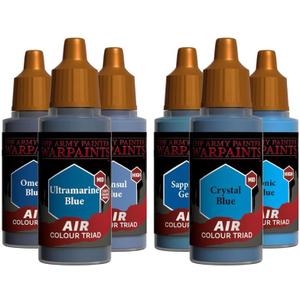The Army Painter, Airbrush Primary Bundle Blue, 2 Colour Air Triads with 6 x 18 ml Pre-thinned Acrylic Airbrush Paints - Air Brush Miniature Paint for D&D & Warhammer Miniatures