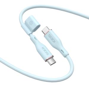 SODI 100W USB C Cable 6ft, Silicone Type C Fast Charging Cable, Type C Charger Cord for iPhone 16 pro max, 15, MacBook Pro 2020,Galaxy S25/S24/S23/S22 (480Mbp,1 Pack, Blue)