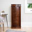 Hives and Honey Noelle Standing Jewelry Armoire, Locking Organizer with Mirror, 7 Drawers, Side Doors, Necklace Hooks, Ring Rolls, Jewelry Box for Earrings, Bracelets, and More (Walnut)