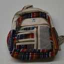 Small Hemp Backpack Lightweight Traveling Backpack Cotton Stripe Nepali Backpack Himalayan Backpack Small Cotton Bag Size: SMALL and COMPACT 13 (Width) X 14 (Height) X 5 (Length) Inche